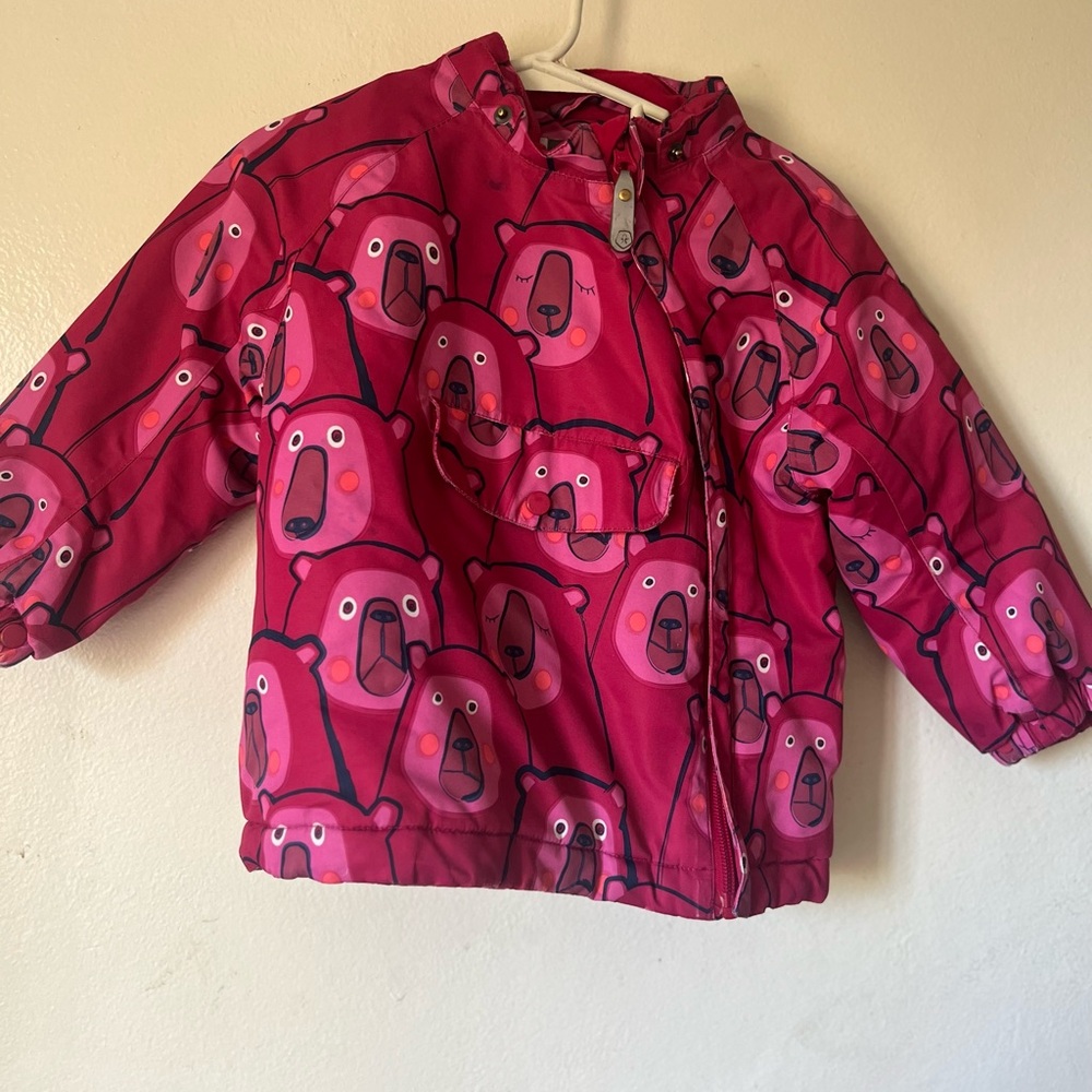 Pink color kid winter jacket